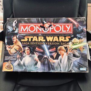 2005 Monopoly Star Wars Saga Edition Board Game 100% Complete Metal Tokens EN-FR